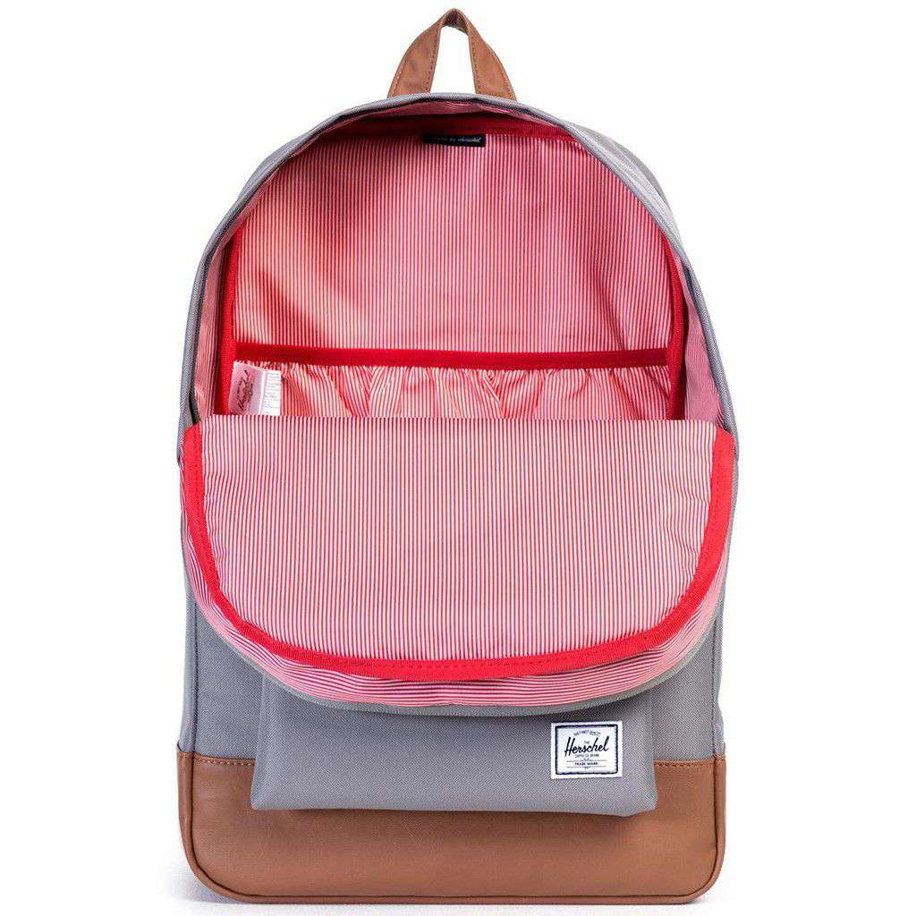 herschel backpack pink and gray Herschel Heritage Backpack in Grey – Country Club Prep