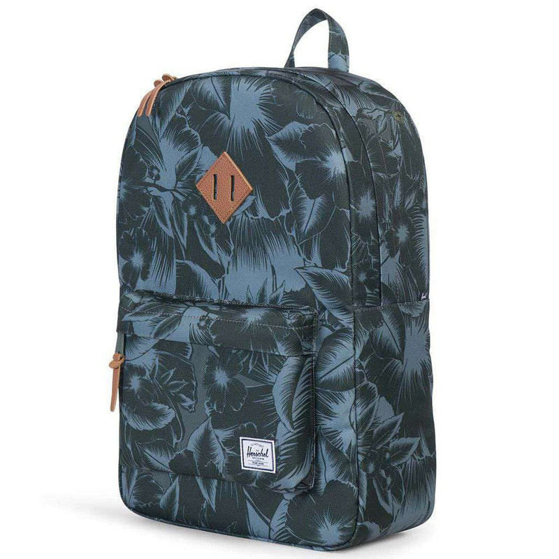 herschel backpack heritage forest green Herschel Heritage Backpack in Jungle Floral Green – Country Club Prep