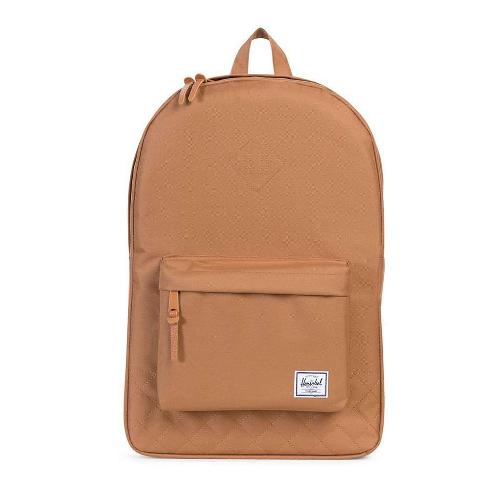 herschel backpack tan Herschel Supply Co. Heritage Quilted Backpack in Caramel – Country Club Prep