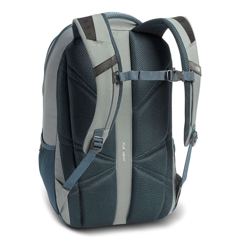 gray and turquoise north face backpack The North Face Jester Backpack in Sedona Sage Grey and Conquer Blue –  Country Club Prep
