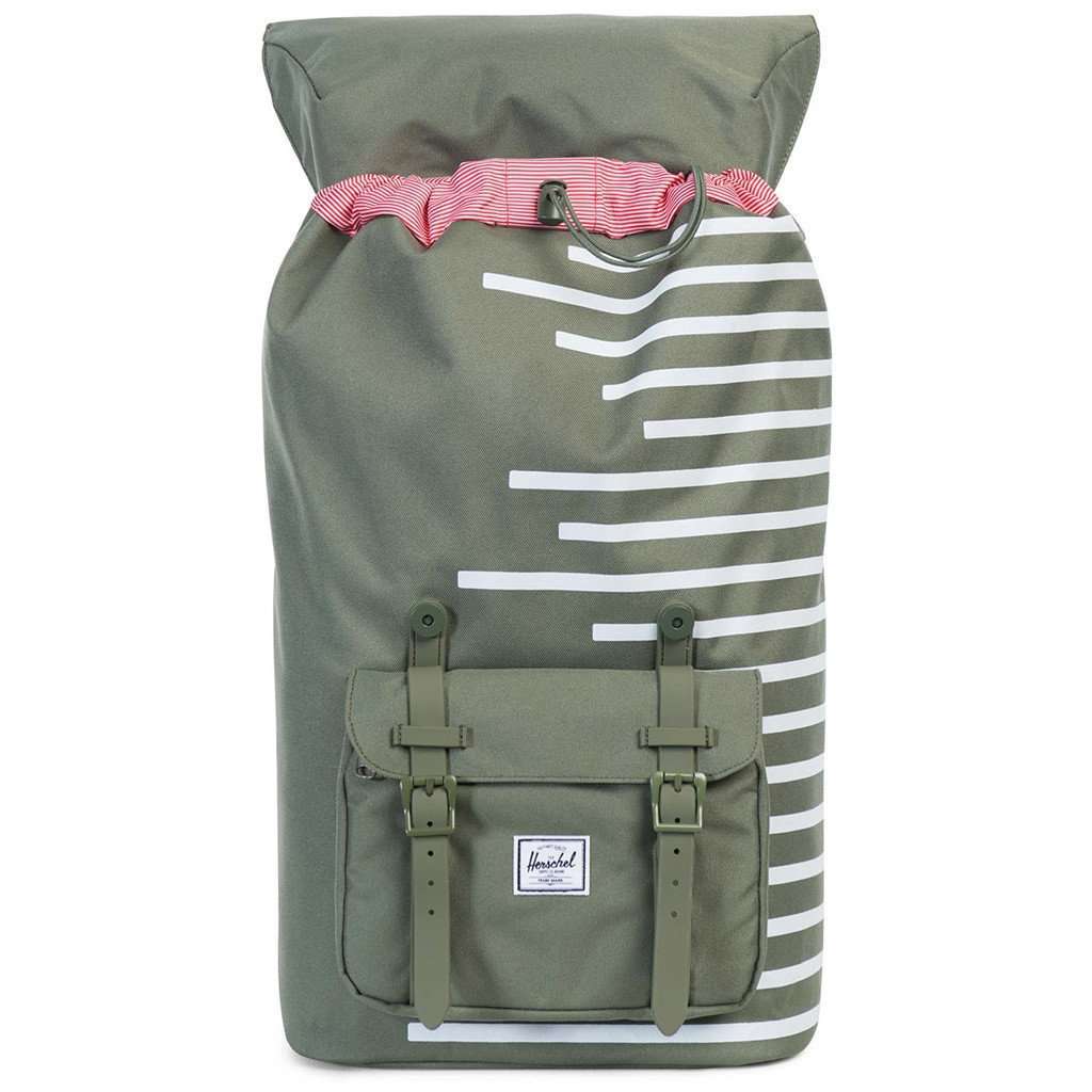 Herschel Little America Backpack in Deep Lichen Offset Stripe – Country  Club Prep