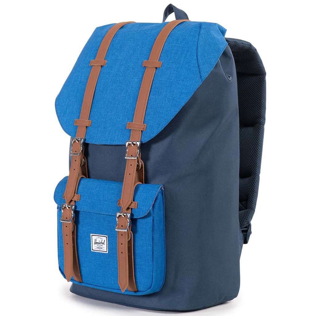 Little America Backpack in Navy and Cobalt Crosshatch by Herschel Supply Co. - Country Club Prep