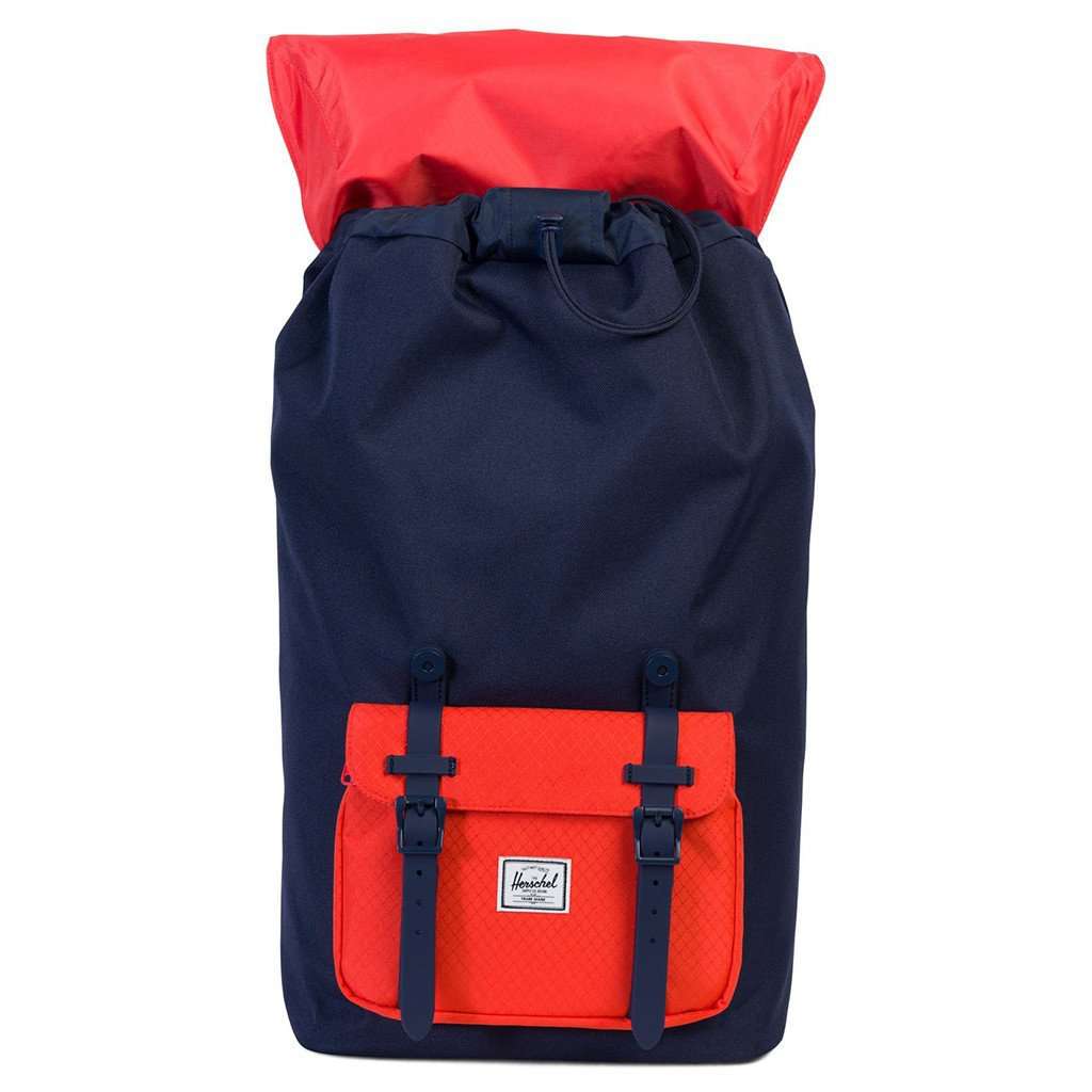 backpack herschel sale Herschel Supply Co. Little America Backpack in Peacoat and Hot Coral –  Country Club Prep