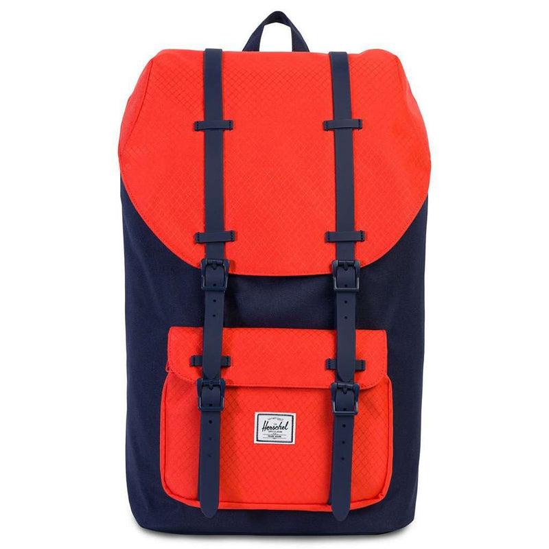 Herschel Supply Co. Little America Backpack in Peacoat and Hot Coral ...