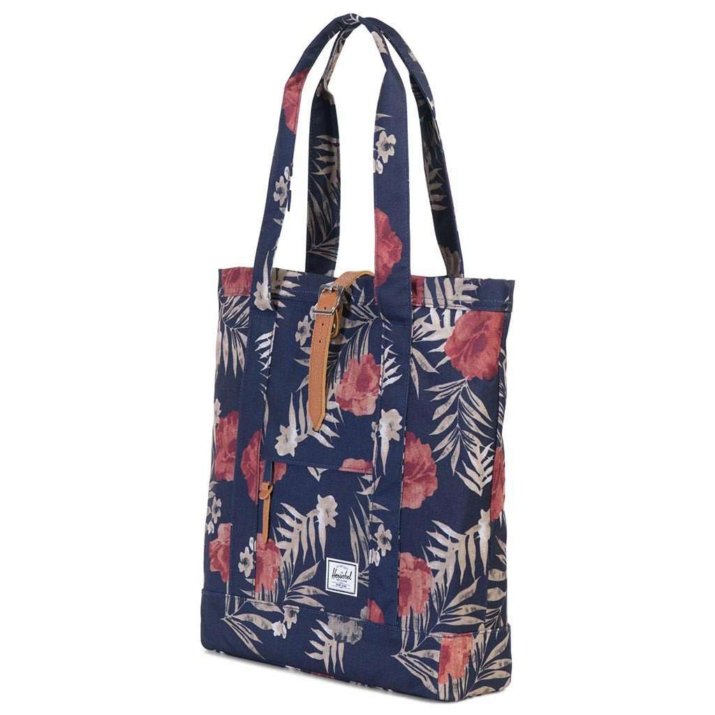 Market Tote in Peacoat Floria by Herschel Supply Co. - Country Club Prep