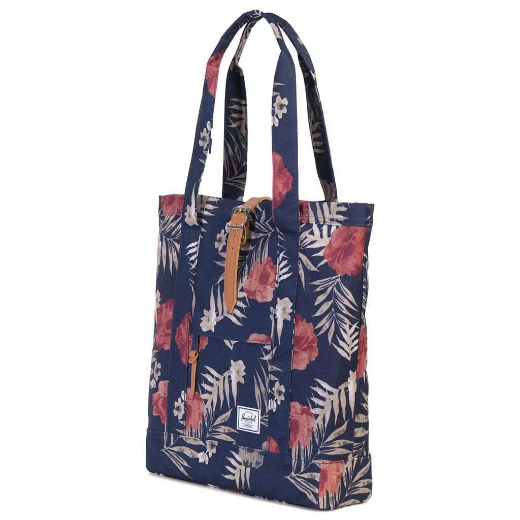 Market Tote in Peacoat Floria by Herschel Supply Co. - Country Club Prep
