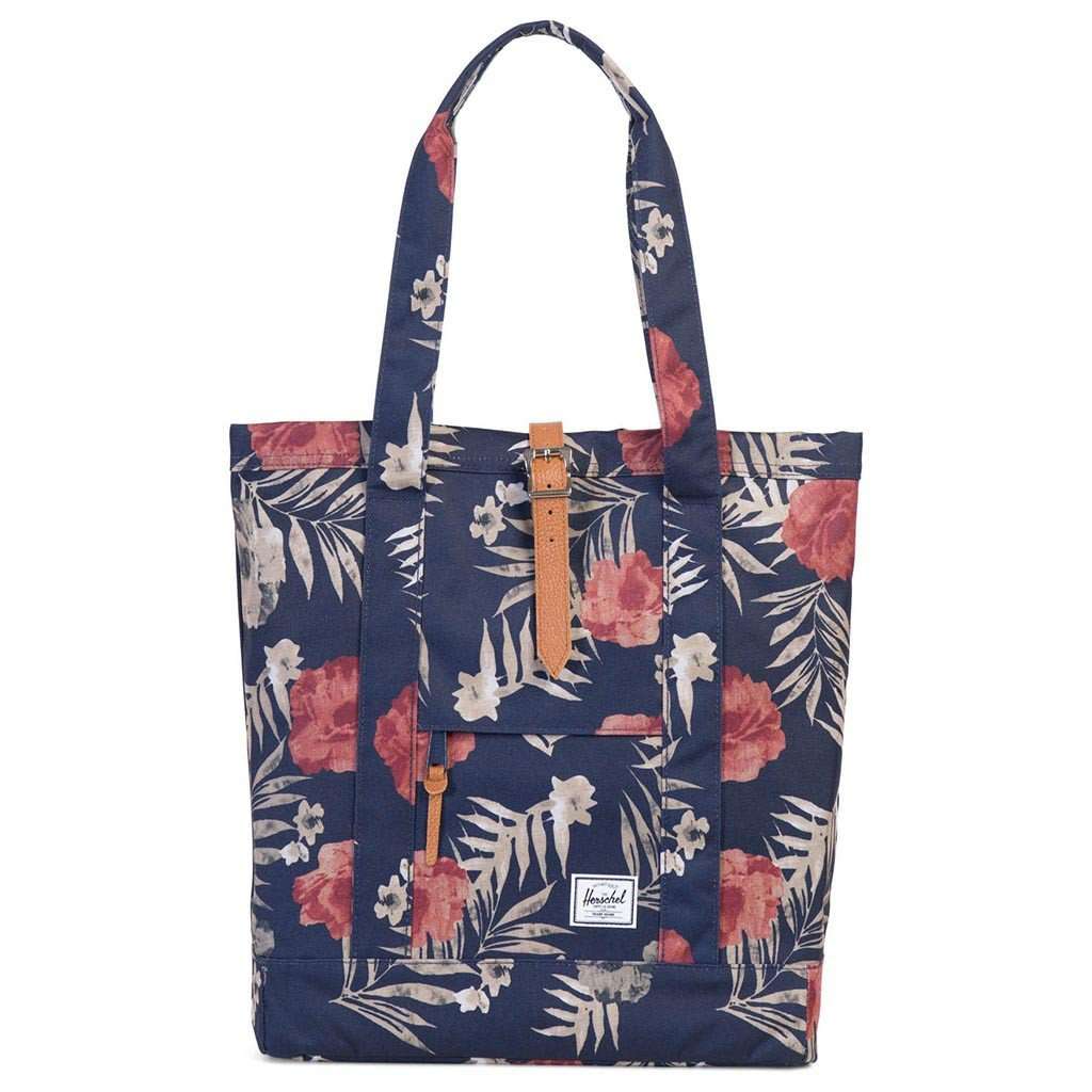 Market Tote in Peacoat Floria by Herschel Supply Co. - Country Club Prep