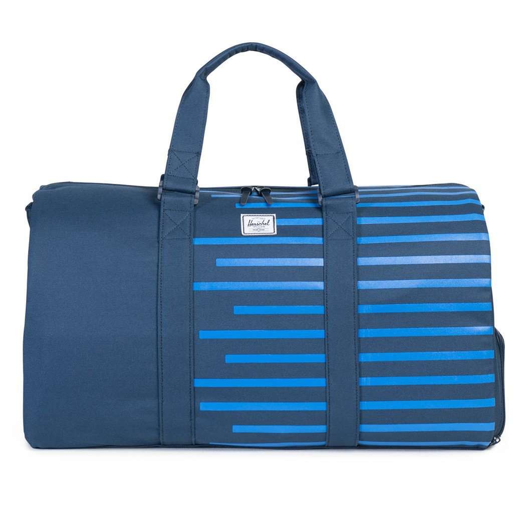 Novel Duffle Bag in Navy Offset Stripe by Herschel Supply Co. - Country Club Prep