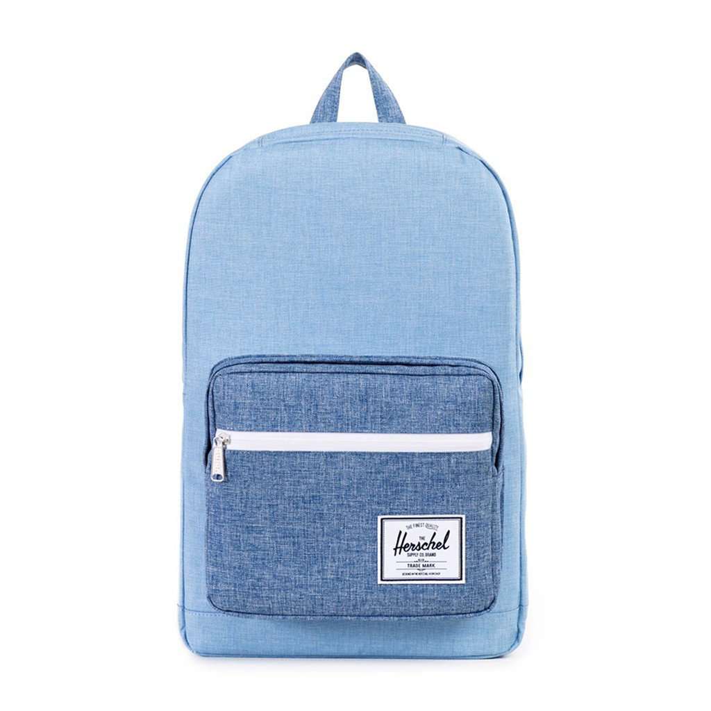 herschel baby blue backpack Herschel Pop Quiz Back Pack in Chambray Crosshatch – Country Club Prep