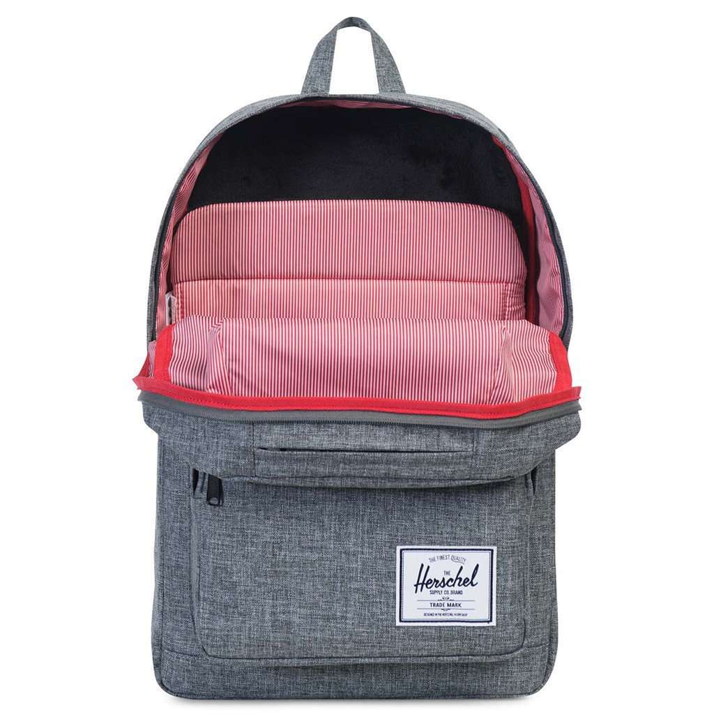 herschel backpack grey pink Herschel Supply Co. Pop Quiz Backpack in Raven Crosshatch – Country Club Prep
