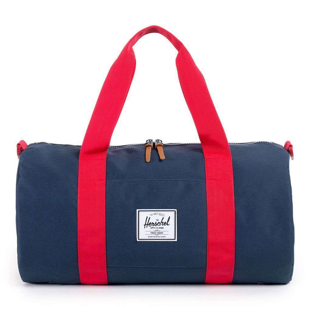 Herschel Sutton Mid Volume Duffle Bag in Navy and Red – Country Club Prep