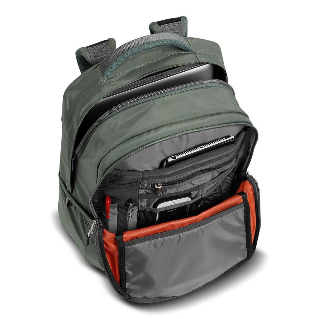Women's Recon Backpack in Nasturtium Orange and Sedona Sage Grey by The North Face - Country Club Prep