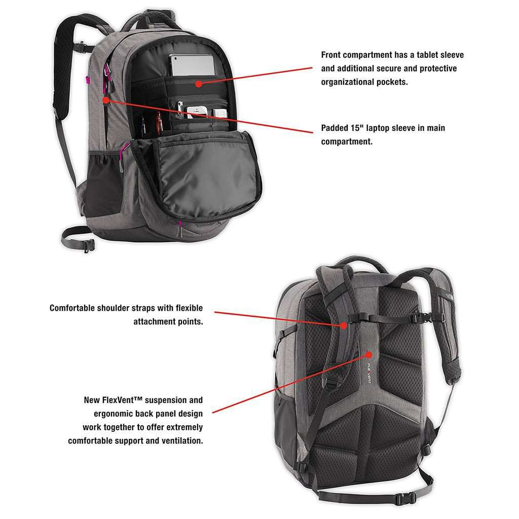 north face backpack attachements Women's Recon Backpack in Vaporous Grey Light Heather by The North Face