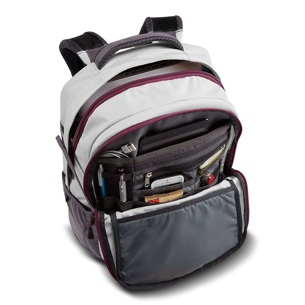 gray and pink north face backpack The North Face Women's Recon Backpack in Vaporous Grey Light Heather –  Country Club Prep