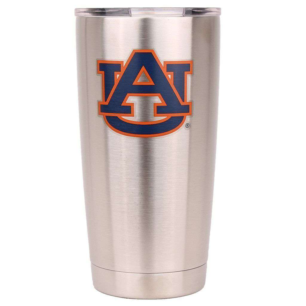 Auburn 20oz Tumbler in Silver by Gametime Sidekicks - Country Club Prep