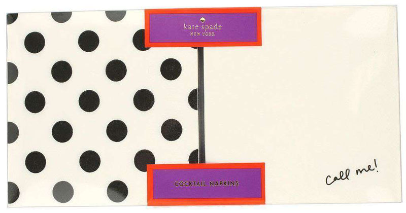 Cocktail Napkins in Black Dots by Kate Spade New York - Country Club Prep