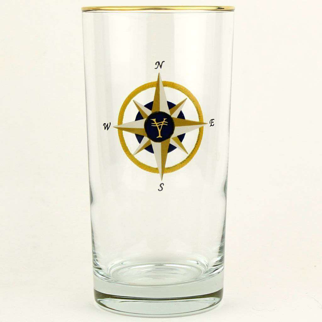 Compass Rose High Ball Glasses by Richard E. Bishop - Country Club Prep