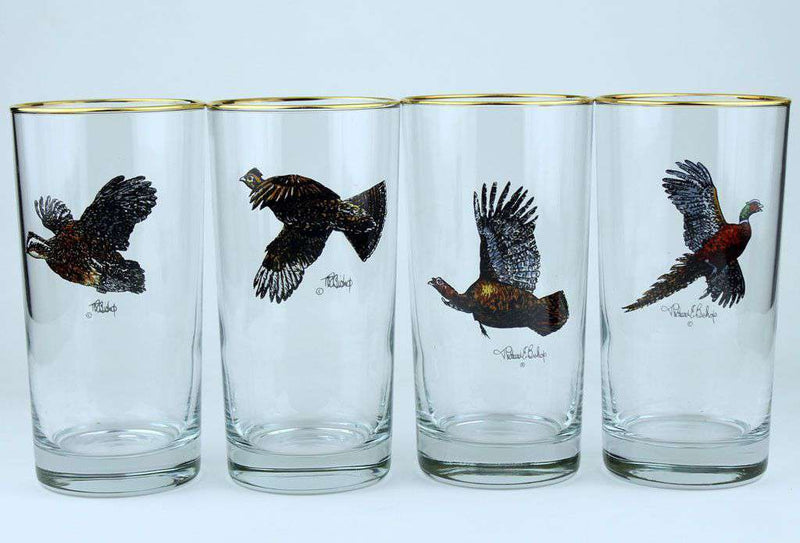 Game Birds High Ball Glasses by Richard E. Bishop - Country Club Prep