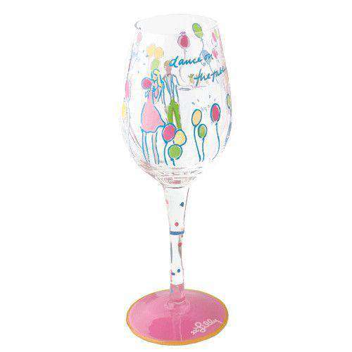 Hand-painted Wine Glass in Pop by Lilly Pulitzer - Country Club Prep