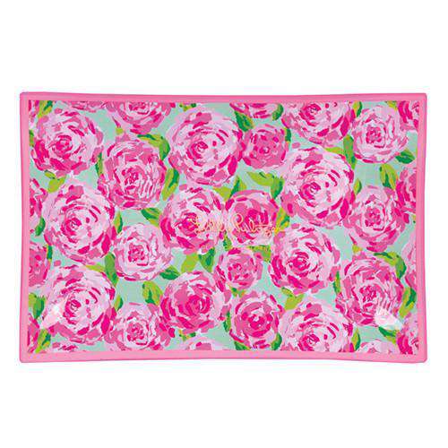 Large Glass Catchall Tray in First Impression by Lilly Pulitzer - Country Club Prep