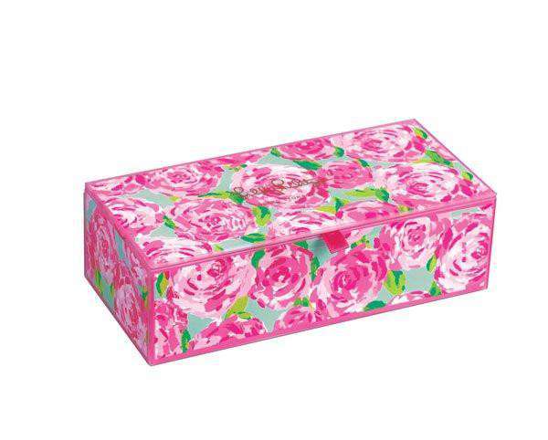 Medium Glass Storage Box in First Impression by Lilly Pulitzer - Country Club Prep