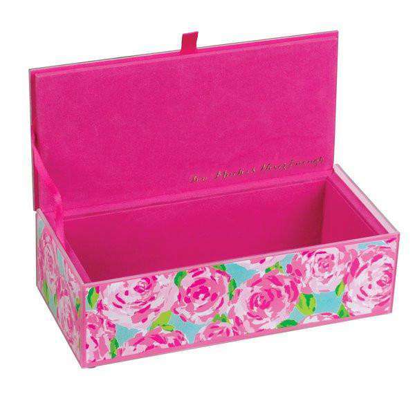 Medium Glass Storage Box in First Impression by Lilly Pulitzer - Country Club Prep