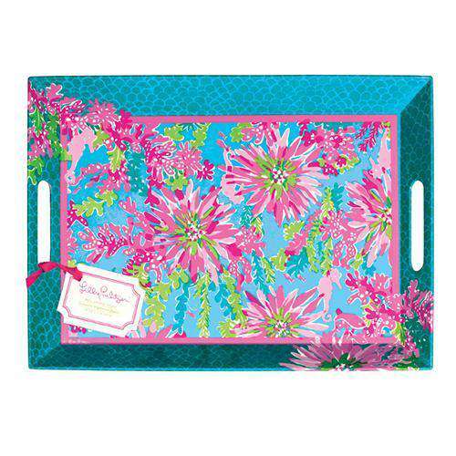 Melamine Serving Tray in Trippin' and Sippin' by Lilly Pulitzer - Country Club Prep