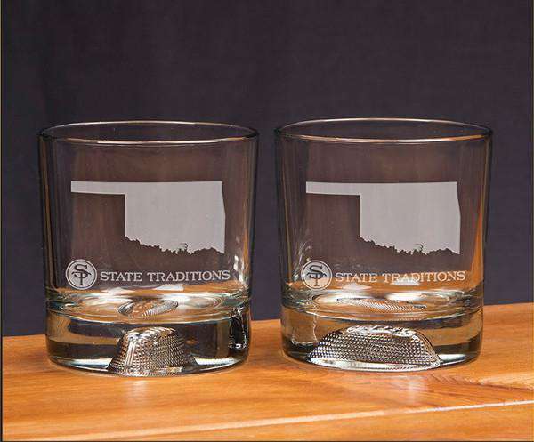 Oklahoma Gameday Glassware (Set of 2) by State Traditions - Country Club Prep