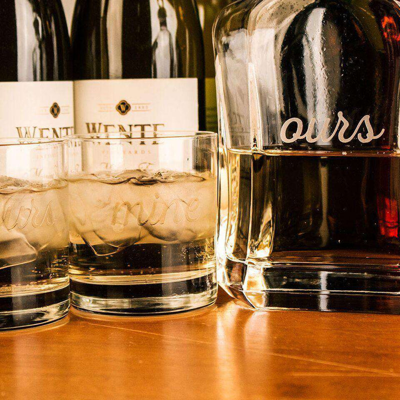 Yours, Mine, Ours Decanter Set - Set of 2 Glasses and 1 Decanter - by Country Club Prep - Country Club Prep