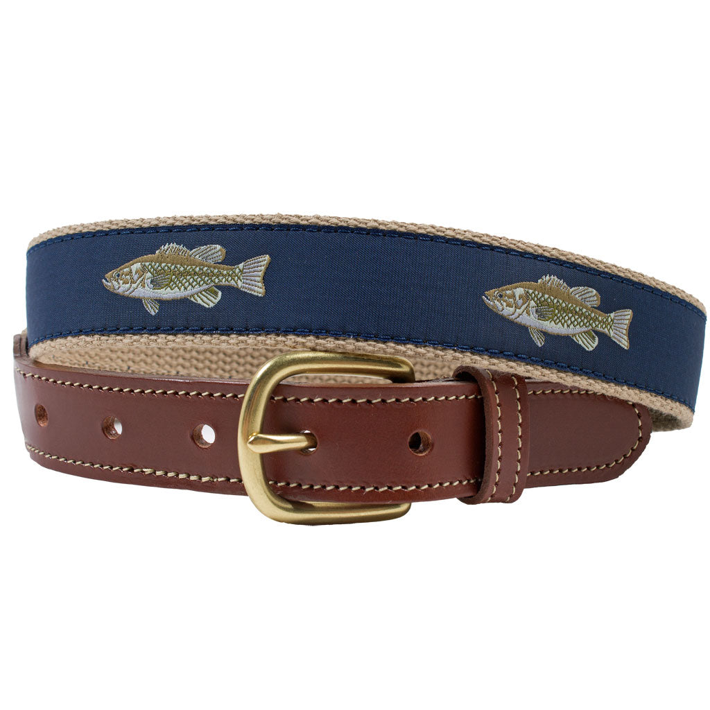 Brazen Bass Leather Tab Belt by Country Club Prep - Country Club Prep