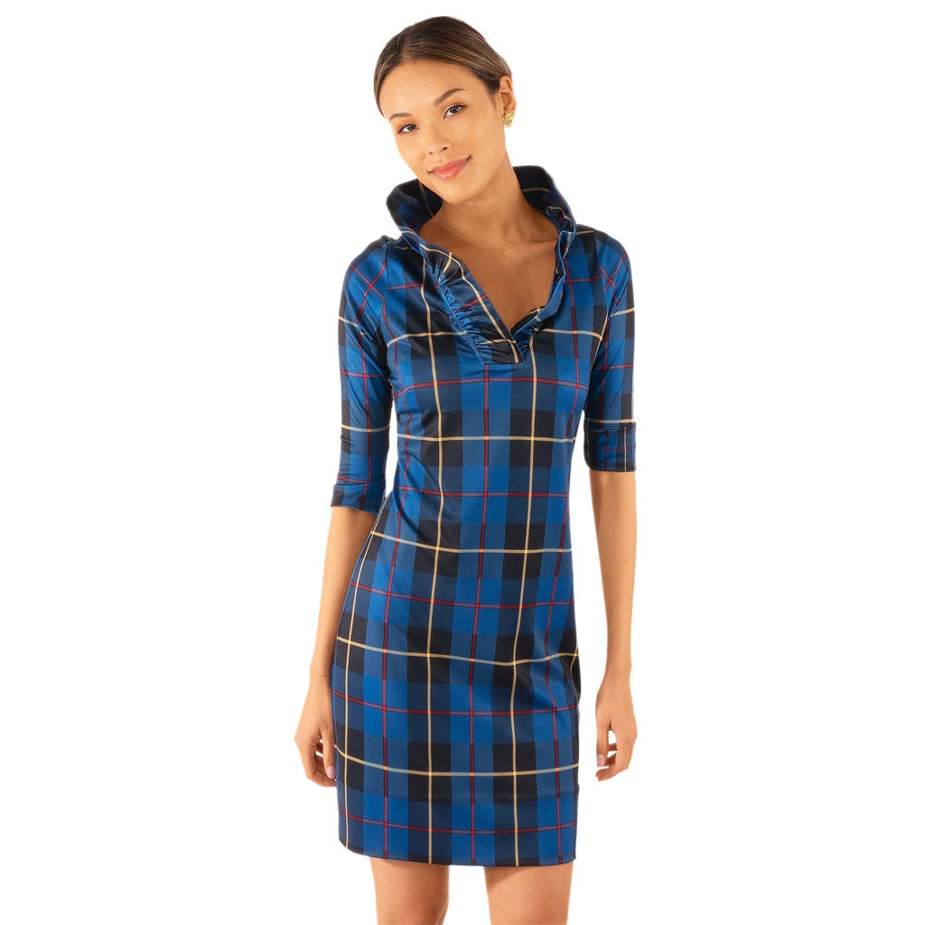 Plaidly Cooper Jersey Ruffneck Dress by Gretchen Scott Designs - Country Club Prep