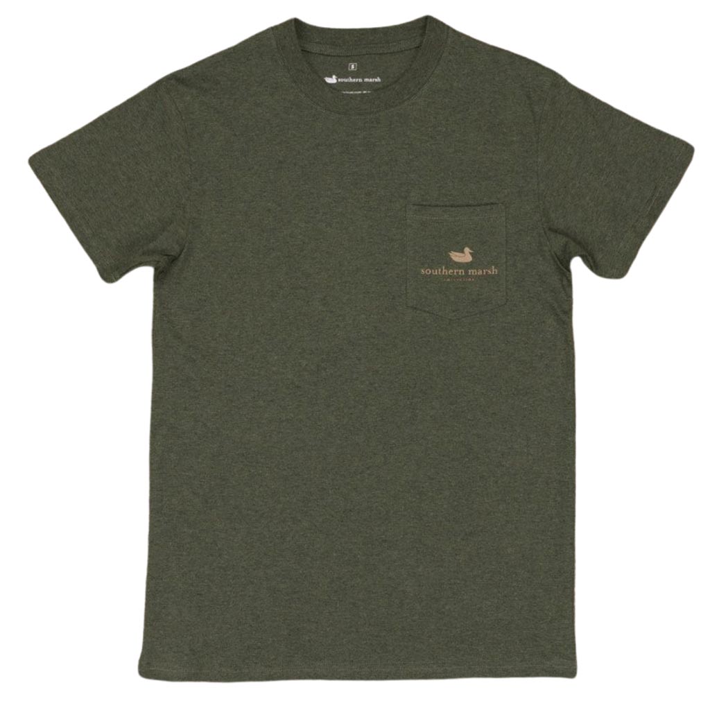 Branding Collection - Hunting Dog Tee in Washed Dark Green by Southern Marsh - Country Club Prep