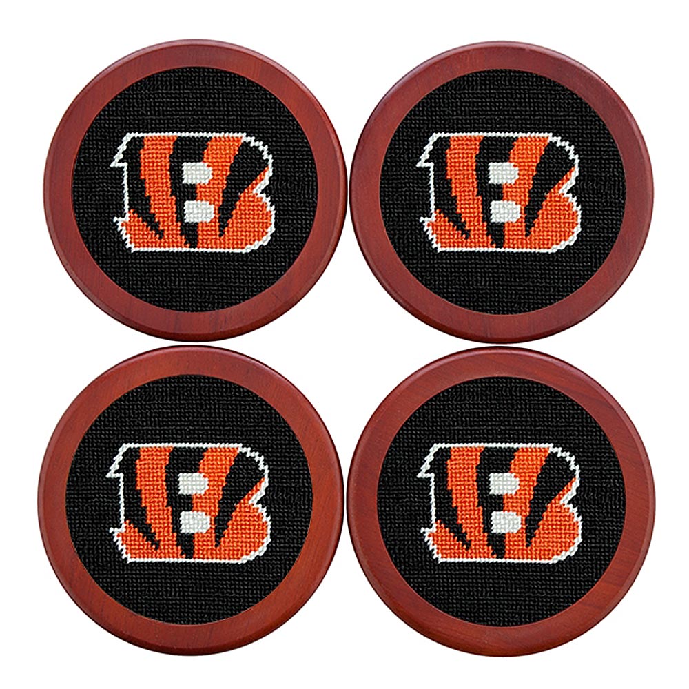 Cincinnati Bengals Needlepoint Coasters by Smathers & Branson - Country Club Prep