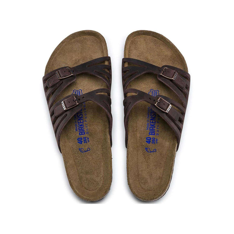 Women's Granada Sandal in Habana Oiled Leather with Soft Footbed by Birkenstock - Country Club Prep