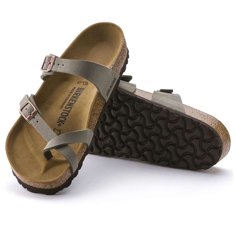 Women's Mayari Birko-Flor Nubuck Sandal in Stone by Birkenstock - Country Club Prep