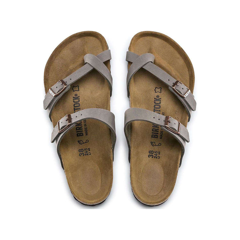 Women's Mayari Birko-Flor Nubuck Sandal in Stone by Birkenstock - Country Club Prep