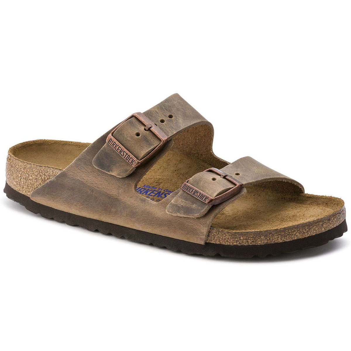 Women's Arizona Sandal in Oiled Tobacco Brown Leather with Soft Footbed by Birkenstock - Country Club Prep