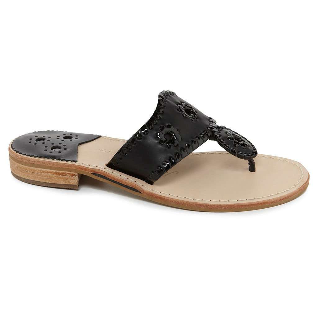 Palm Beach Jack Sandal in Black by Jack Rogers - Country Club Prep