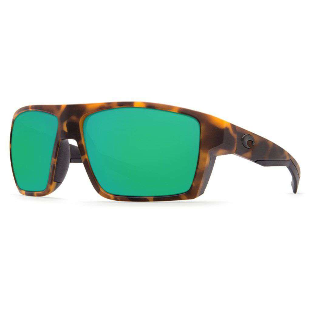 Bloke Sunglasses in Matte Retro Tortoise & Matte Black with Green Mirror Polarized Glass Lenses by Costa del Mar - Country Club Prep