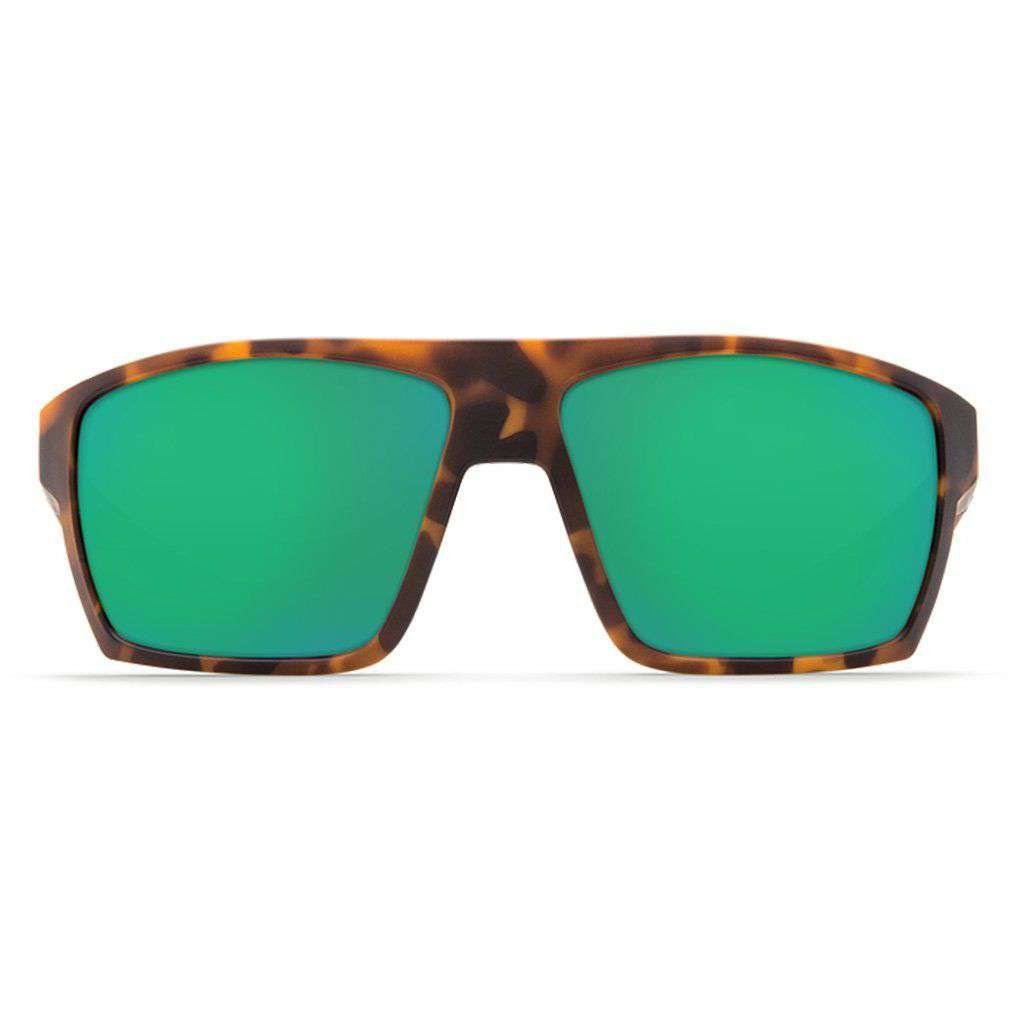 Bloke Sunglasses in Matte Retro Tortoise & Matte Black with Green Mirror Polarized Glass Lenses by Costa del Mar - Country Club Prep