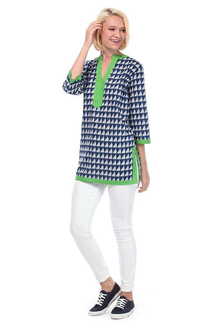 Annapolis Cotton Tunic in Navy by Malabar Bay - Country Club Prep