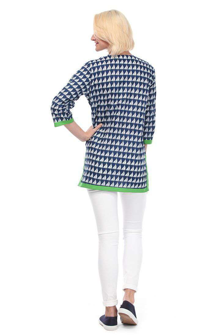 Annapolis Cotton Tunic in Navy by Malabar Bay - Country Club Prep
