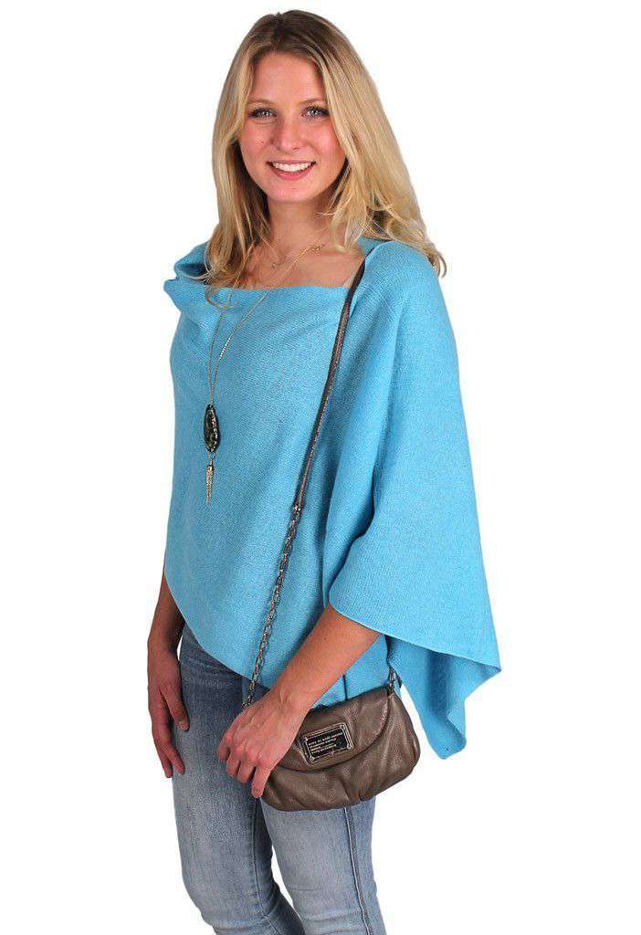 Cashmere Dress Topper in Cruise Blue by Alashan Cashmere - Country Club Prep
