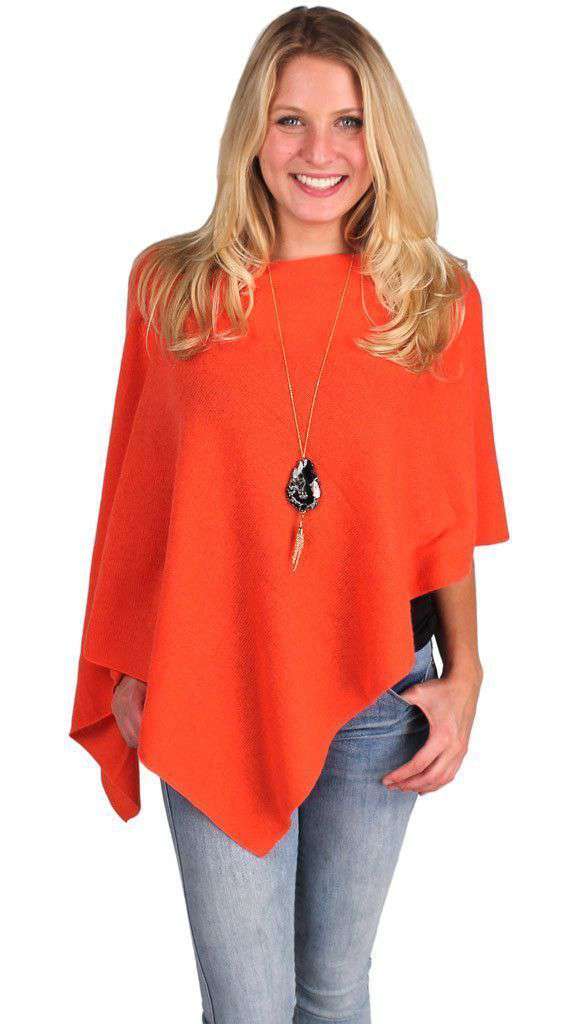 Cashmere Dress Topper in Tropicana Orange by Alashan Cashmere - Country Club Prep