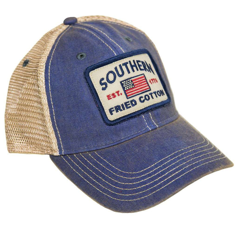 Spirit of '76 Trucker Hat in Blue by Southern Fried Cotton - Country Club Prep