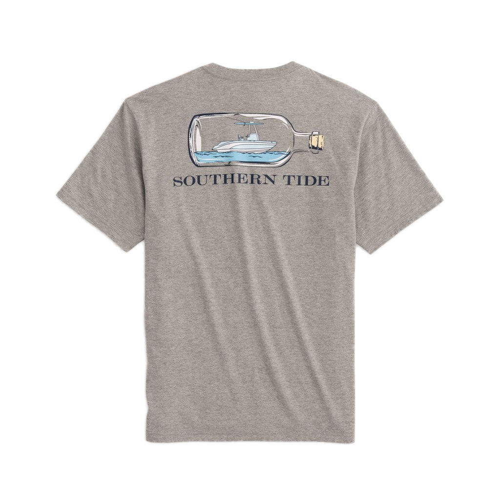 Boat in a Bottle Heathered Tee Shirt by Southern Tide - Country Club Prep