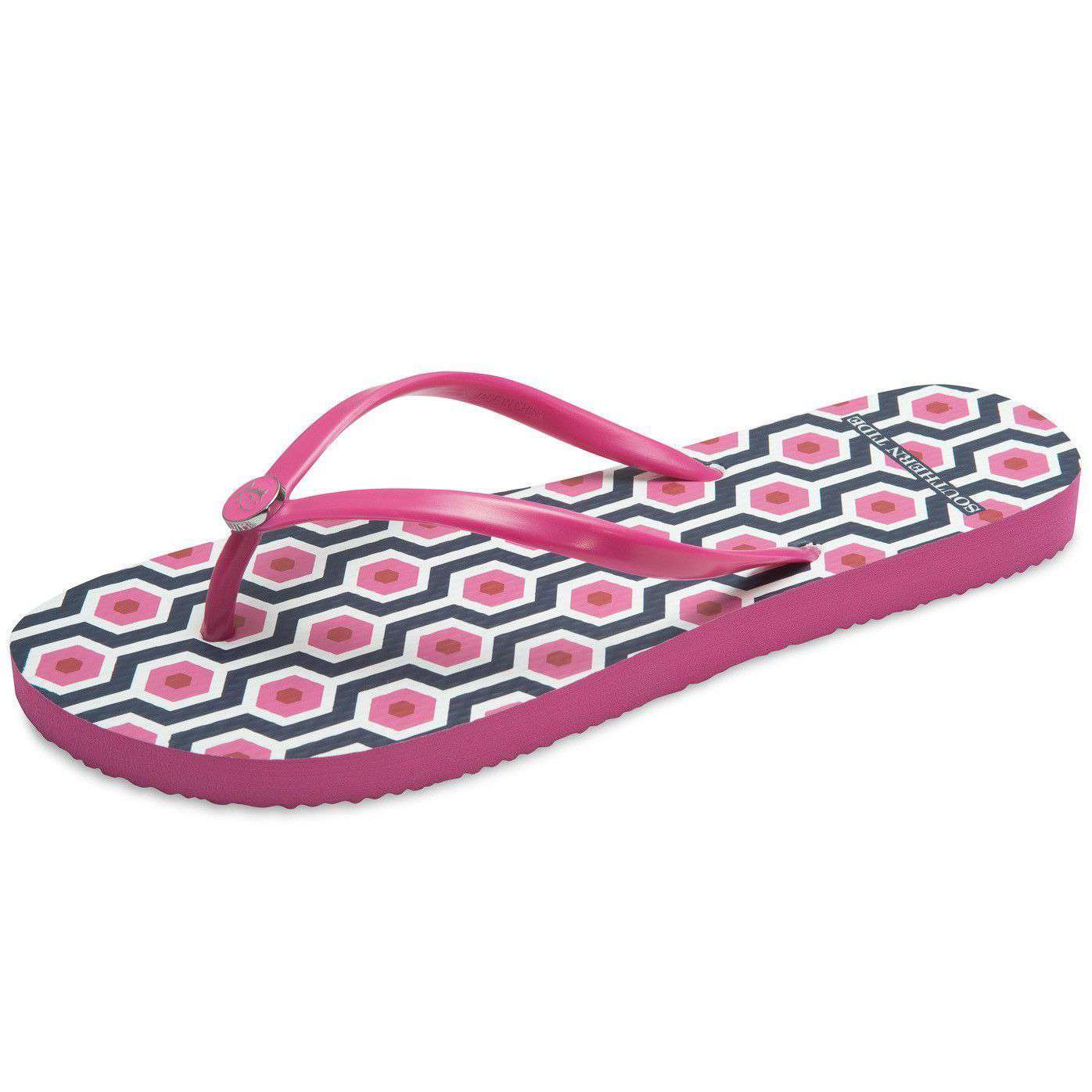 Women's Boardwalk Flip Flop in Geo Print by Southern Tide - Country Club Prep