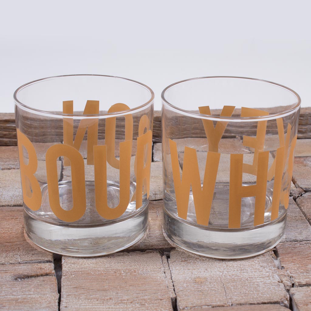 Bourbon & Whiskey Lowball Glass Tumbler Set - Country Club Prep