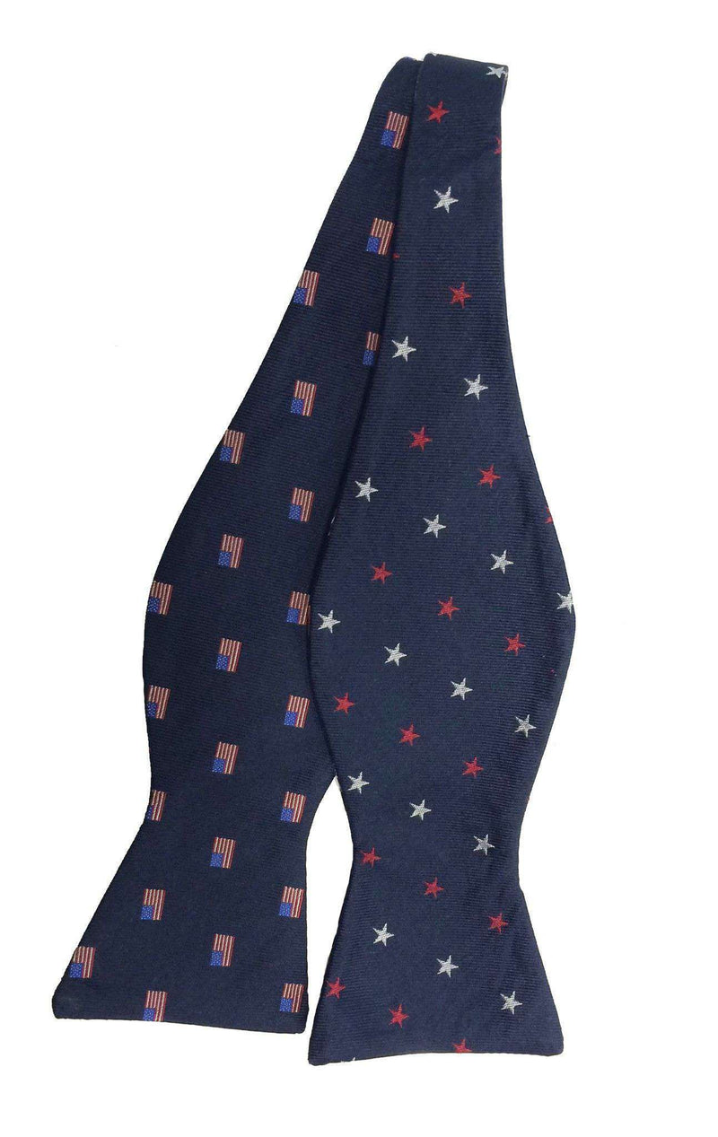 50 Stars and Old Glory Reversible Bow Tie in Navy by Southern Proper - Country Club Prep