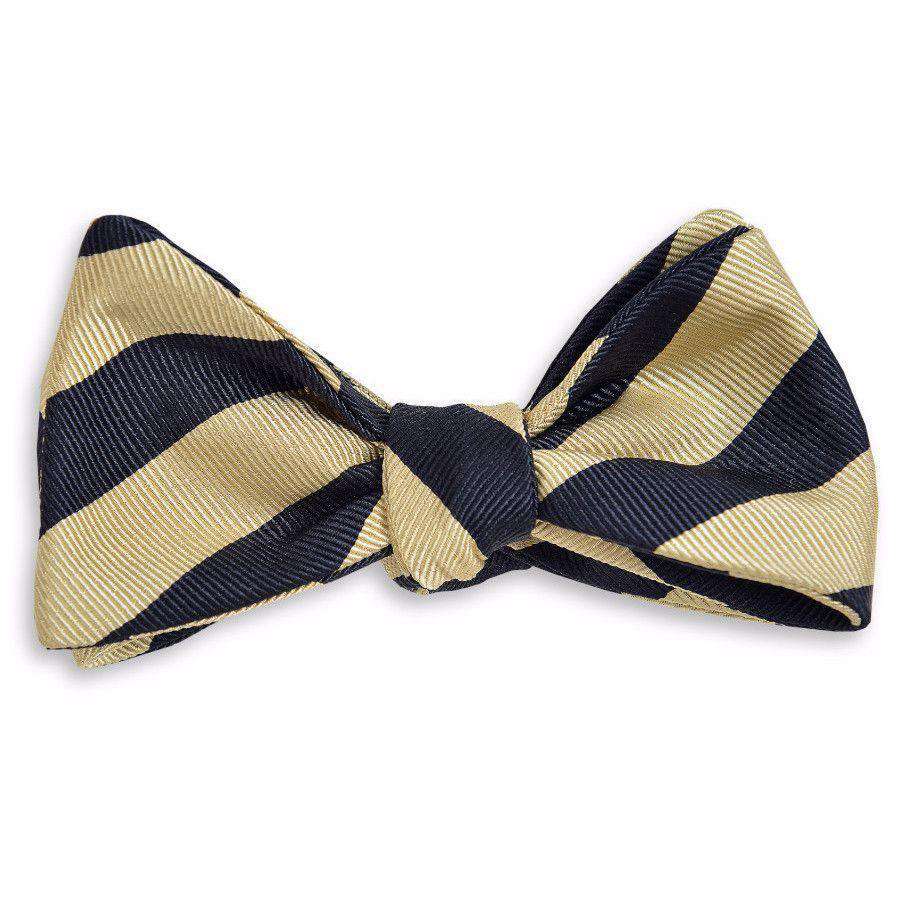 All American Stripe Bow Tie in Black and Gold by High Cotton - Country Club Prep